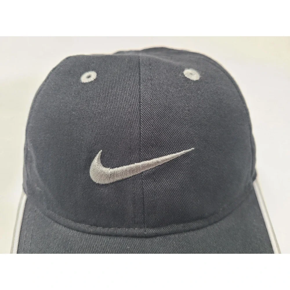 Youth Size 4-7 Nike Adjustable Hat Cap‎ Cotton Swoosh Logo Boy Girl Black Gray